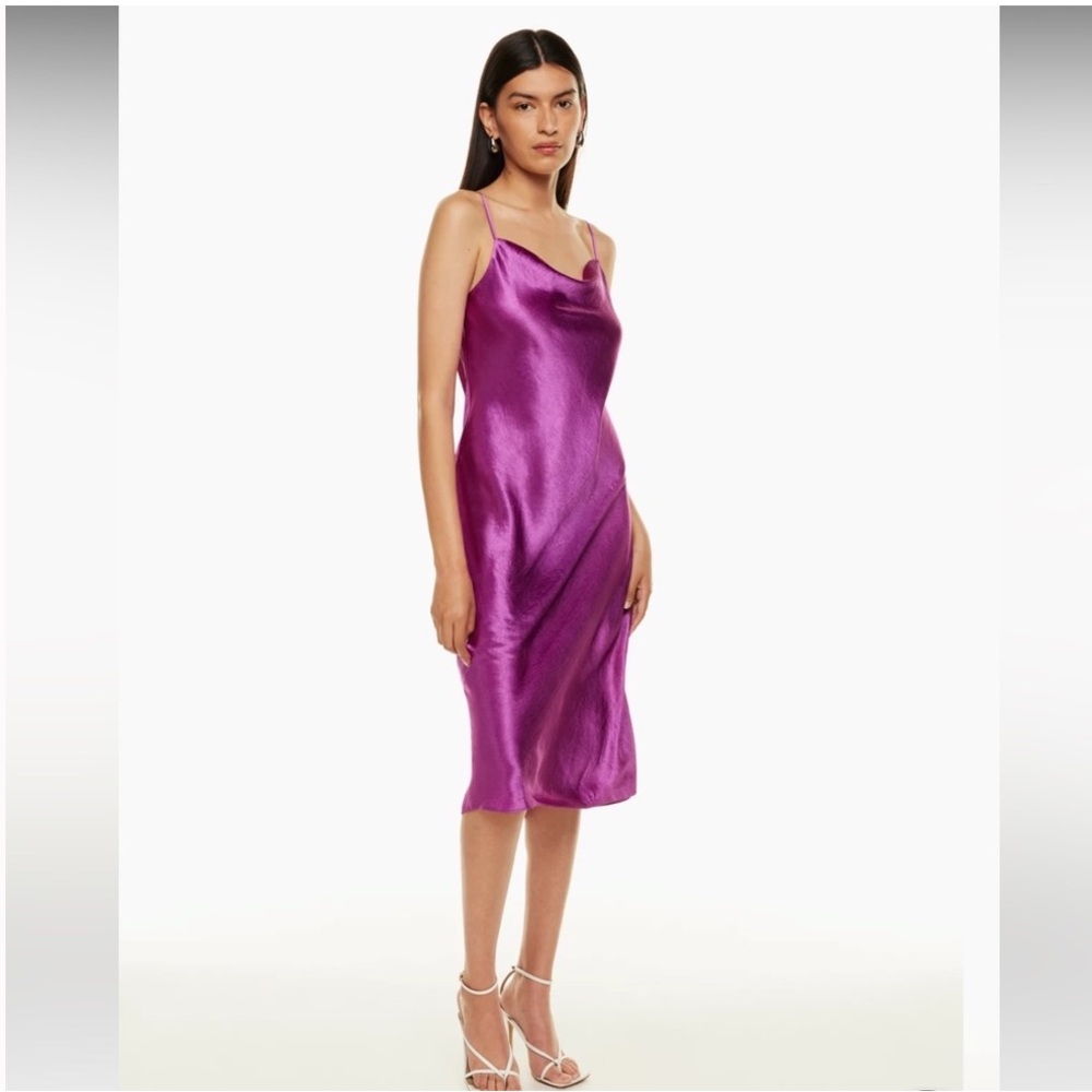 ARITZIA Cowl Neck Slip Midi Dress